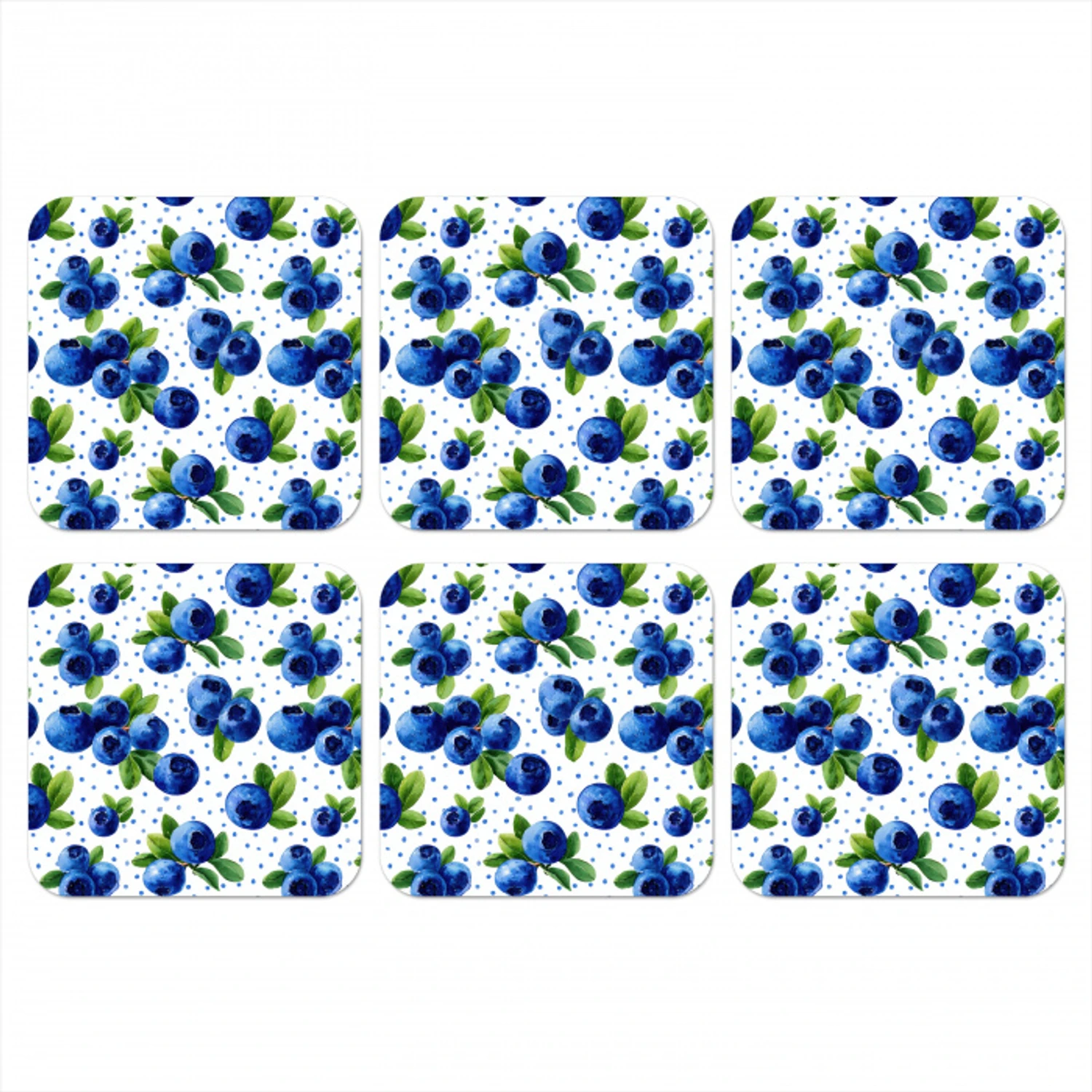 Bessen - Patroon - Blauw onderzetter kurk middel 366 -3d