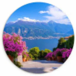 Lake Como - Italië - Landschap Wandcirkel kunststof plaat 5mm dik klein -3d