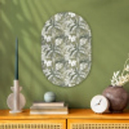 Botanisch - Bloemen - Groen Wandcirkel Ovaal Forex klein 630 -sfeer2