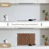 Patroon - Giraf - Bruin keuken achterwand spatscherm klein 900 -voor_na_NL