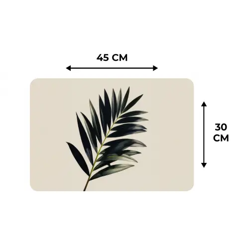 Palmblad - Subtiel - Groen - beige Placemat vinyl groot -specs