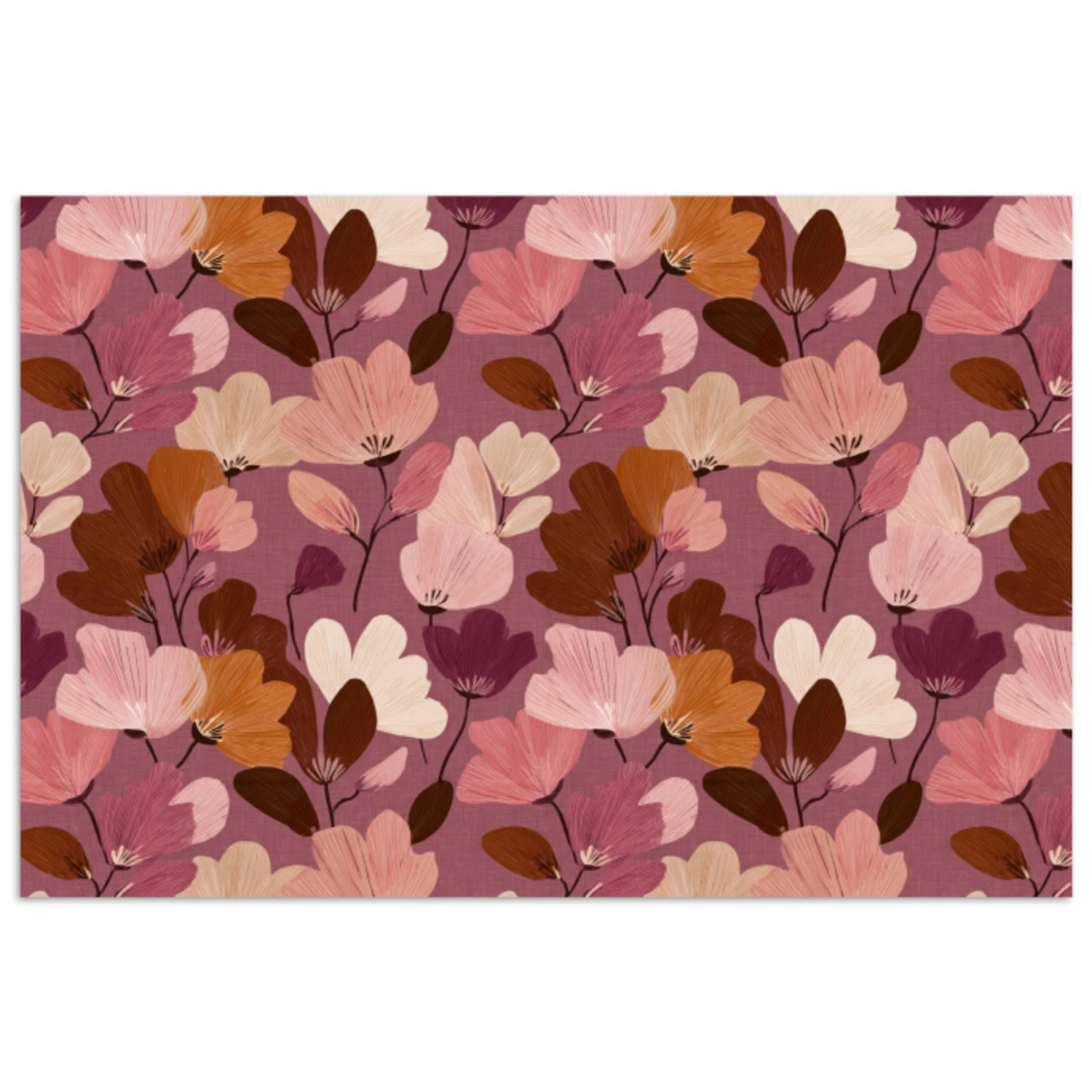 Bloem - Patroon - Roze poster papier klein 62 -3d