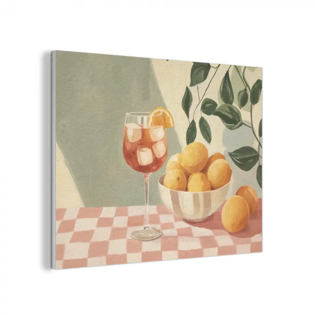 Citroenen - Glas - Tafelkleed - Geblokt PET vilt klein -3d