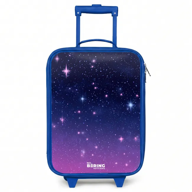Kids’ Suitcase - Blue - Stars - Galaxy - Blue - Pink