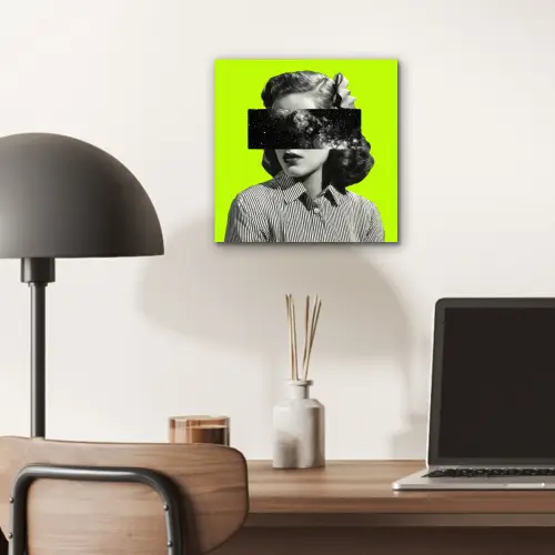 Vrouw - Sterrenhemel - Groen aluminium wit klein -sfeer5