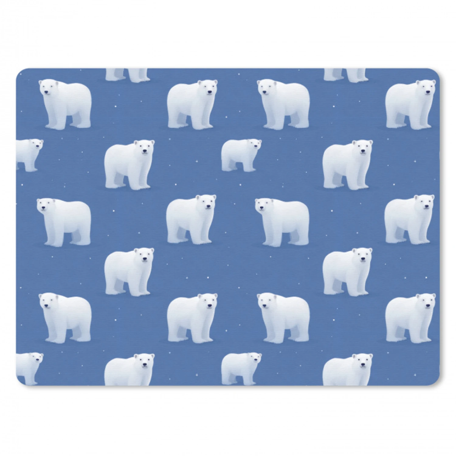IJsbeer - Patroon - Blauw muismat rubber klein 262 -3d