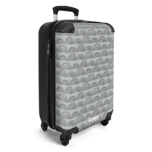 Donkergrijze halve cirkels NBS - Handbagage koffer - Kinderen Unisex middel -productfoto_3d