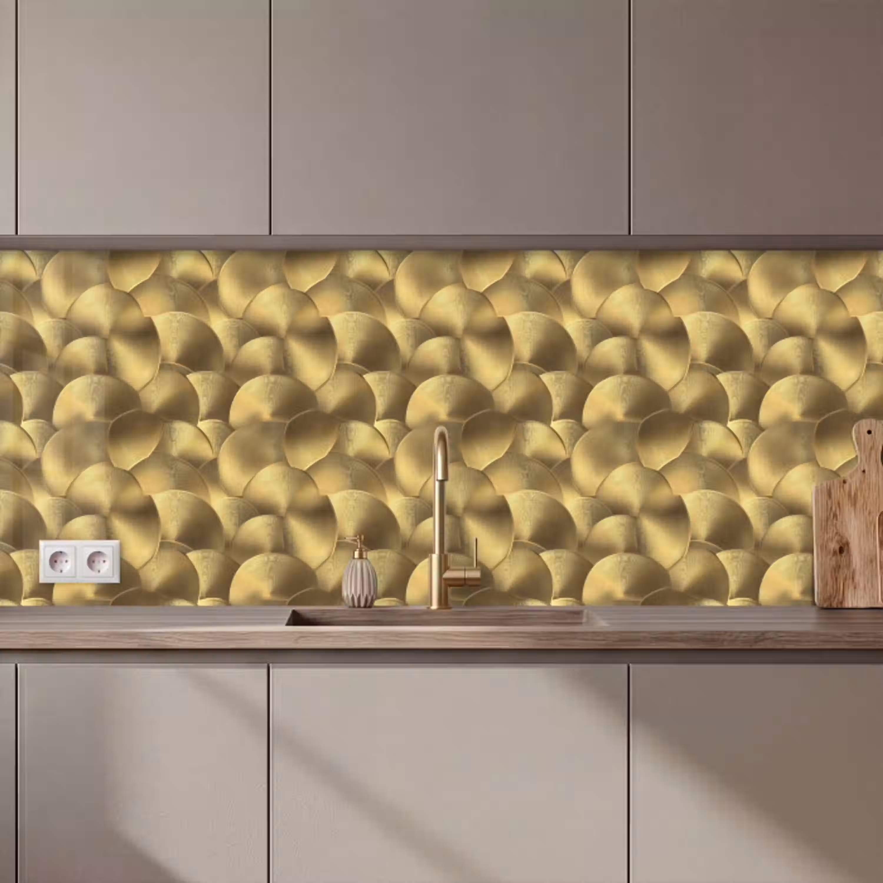 Modern - Cirkel - Goud keuken achterwand 2 middel 871 zz_3dshopping