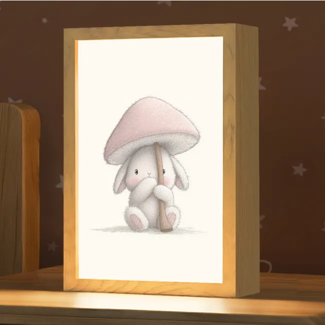 Kids’ Night Light - Mushroom - Rabbit - Pink