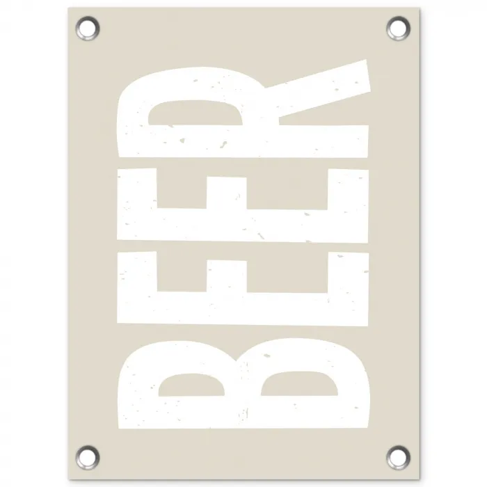 Beer - Japandi - Beige - Decoratie tuinposter los doek klein -3d
