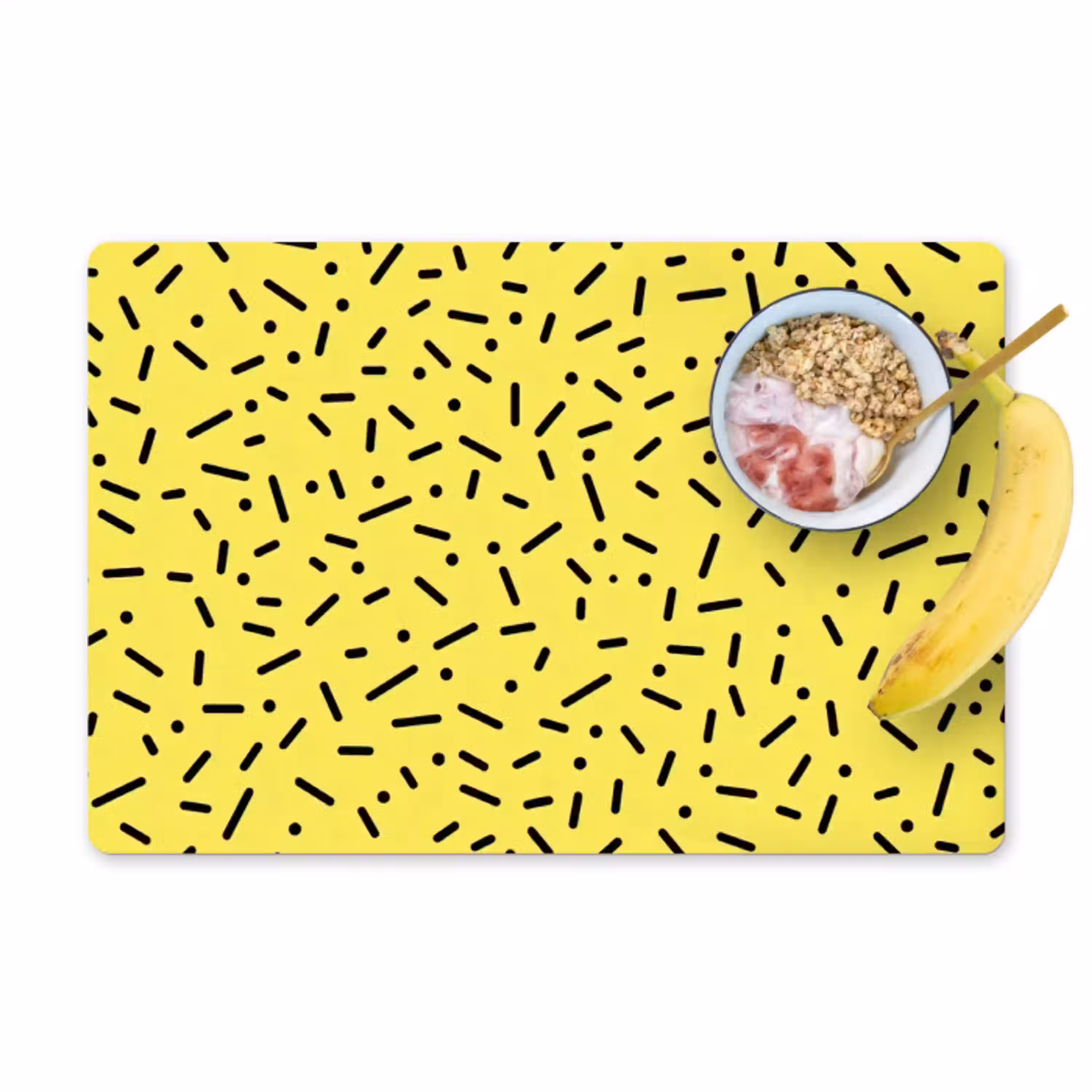 Gaming - Stippen - Strepen - Geel Placemat vinyl groot -zzzproduct_Kitchenyeah-website