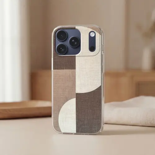 Raster - Halve cirkels - Contrast Telefoonhoesje iPhone 17 Pro klein -sfeer2