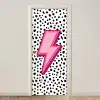 Bliksem - Roze - Stippen deurposter klein -3d_beige