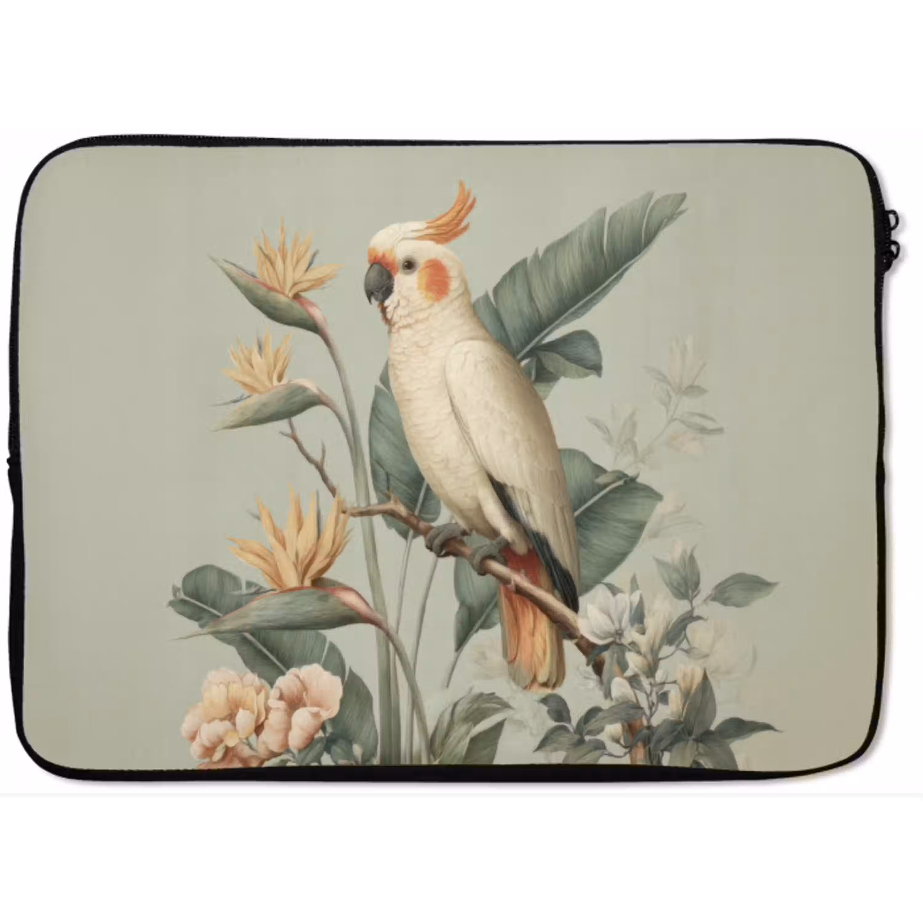 Gele kuifkaketoe - paradijsvogelbloemen - Groen laptophoes neopreen klein -zkaufland3dotto