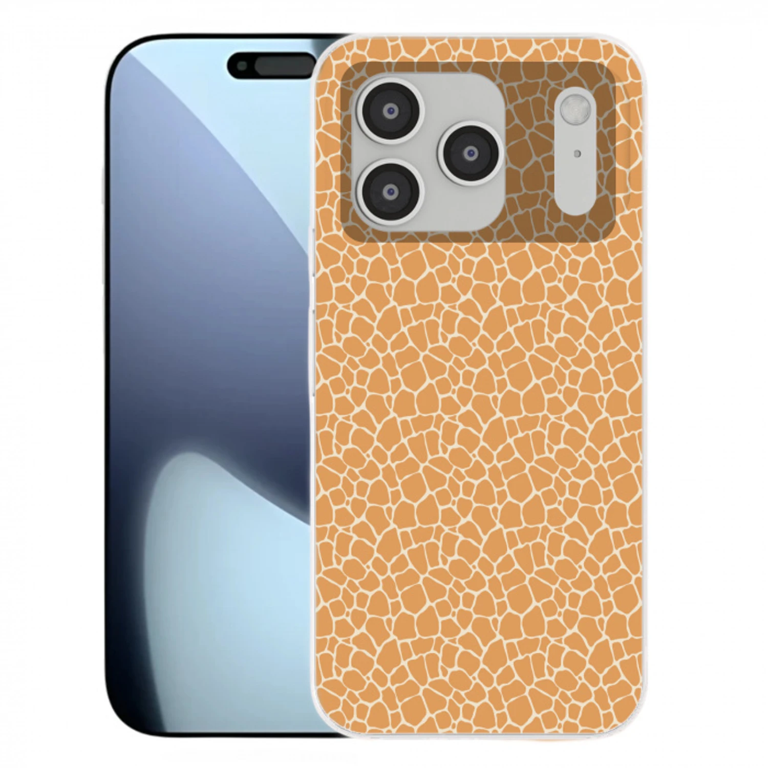 Giraf - Oranje - Patroon Telefoonhoesje iPhone 17 Pro klein 878 -3d