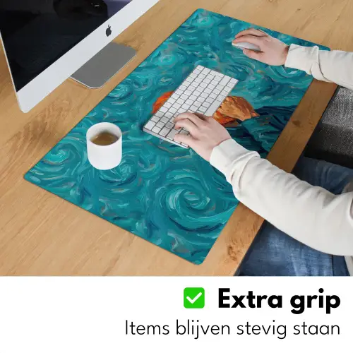 Portret - Klassiek - Blauw Muismat XXL klein -sfeer3