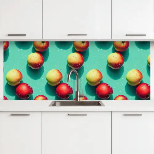 Appels - Water - Turquoise keuken achterwand 2 middel 871 -3d