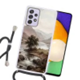 Berglandschap - Meer - Bergen - Vallei - Klassiek Hoesje Samsung Galaxy A52 5G met koord klein -sfeer1