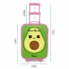 Kawai - Avocado - Groen Kinderkoffer - Roze klein -productfoto_formaten