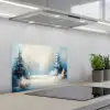 Bos - Winter - Natuur - Abstract - Sneeuw keuken achterwand spatscherm klein -3d_schuin