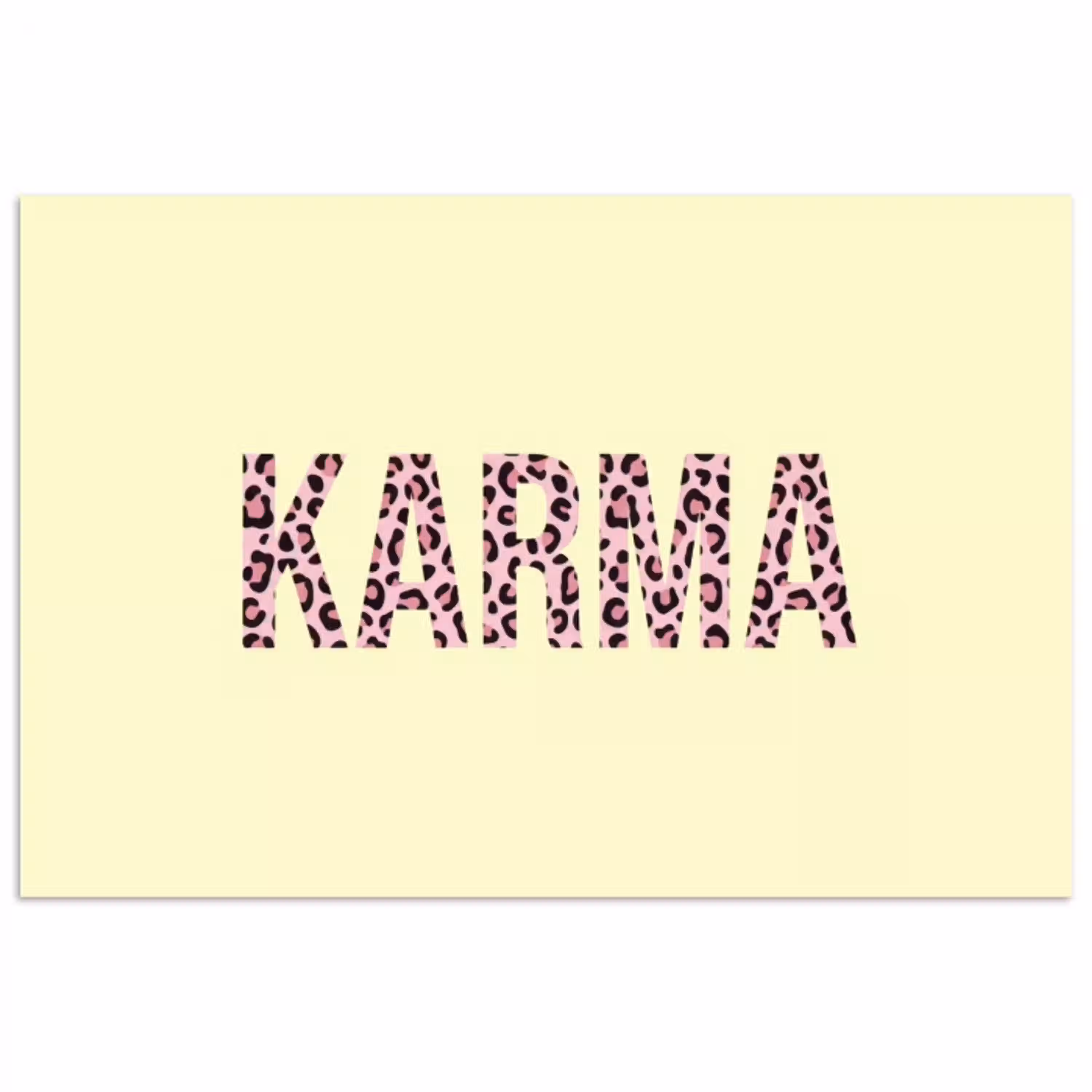 Karma - Luipaardprint - Geel poster papier klein -3d