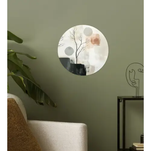 Wabi sabi - Beige - Plant Wandcirkel behangsticker klein -sfeer2
