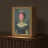 Kroon - Roze druipend verf - Portret Light Box met kabel (Tafellamp) klein -z3d_website