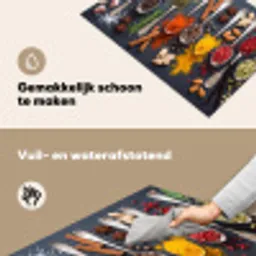 Kruiden - Lepels - Culinair - Kleurrijk - Sfeervol Inductie beschemer met haakjes klein -ky-schoon-nl