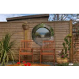 Doorkijk - Strand - Duin - Zomer Wandcirkel tuinposter met ringen klein -buiten3