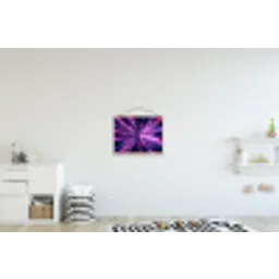 Lichtsnelheid - Ruimte - Roze - Paars textielposter latten blank klein -kinderkamer