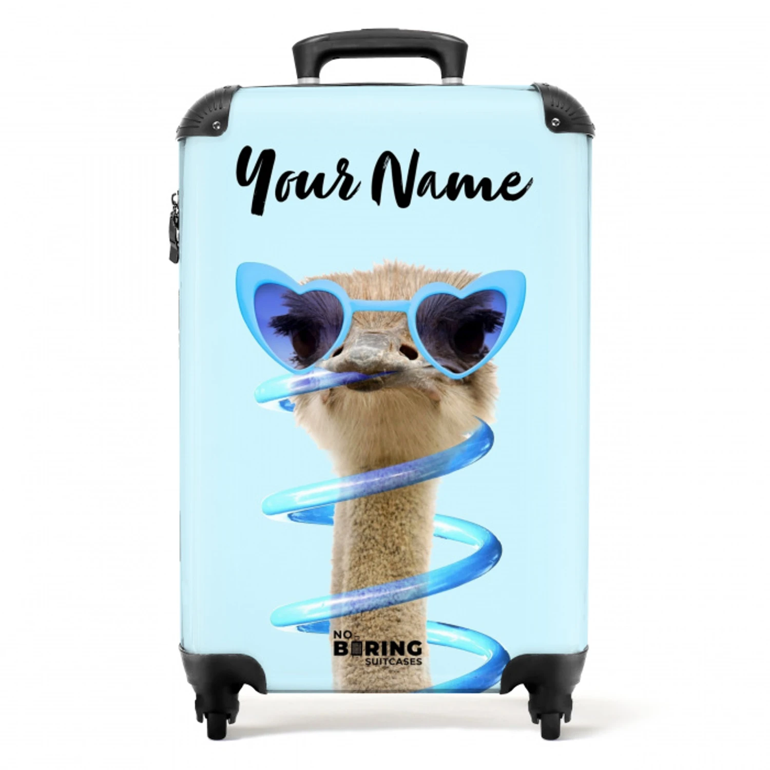 Sierk Struisvogel Blauw NBS - Handbagage koffer - Kinderen Unisex middel -productfoto_recht