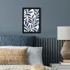 Bladeren - Klimop - Donkerblauw fotolijst zwart zonder passe partout klein -sfeer3
