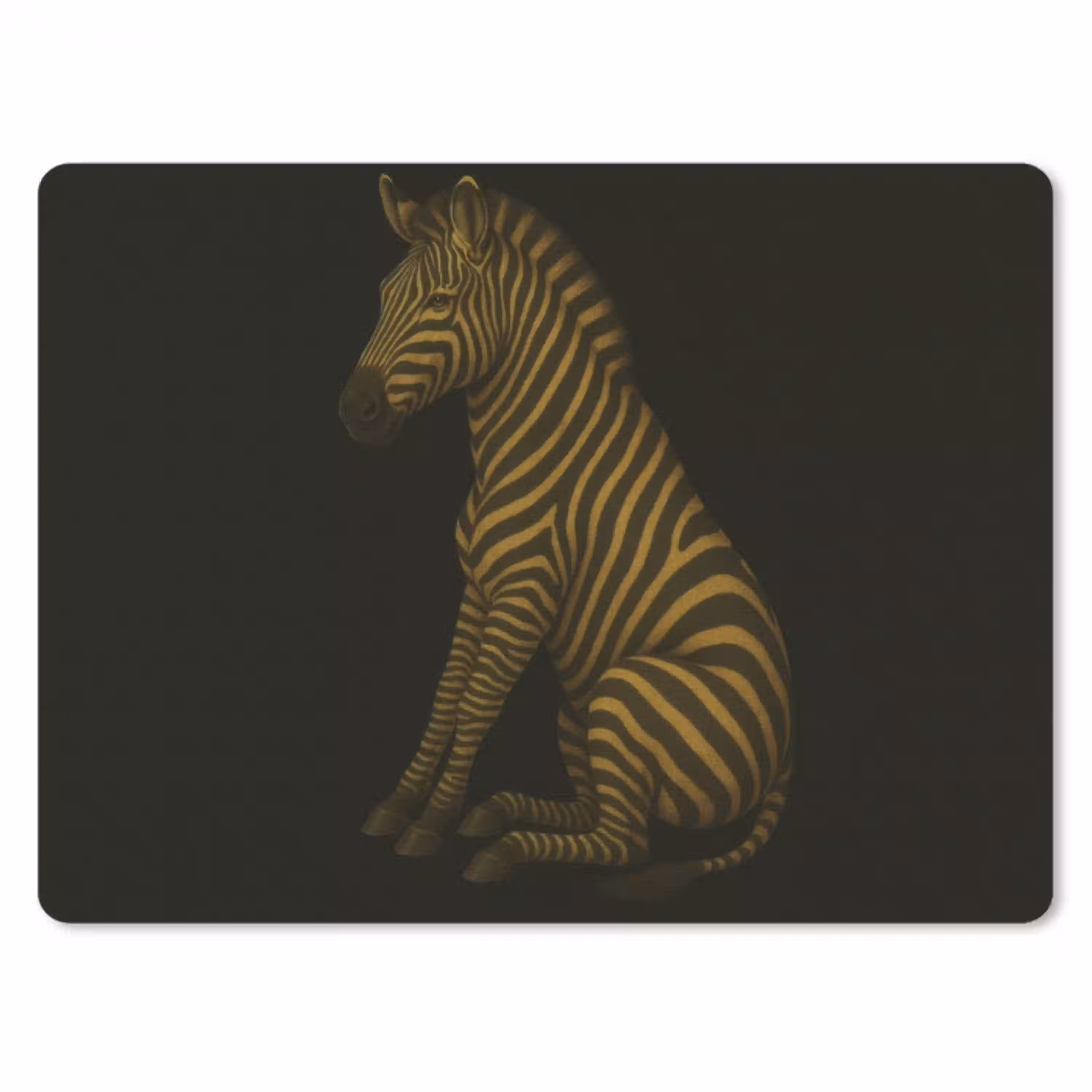 Zebra - Strepen - Goud muismat rubber klein -3d