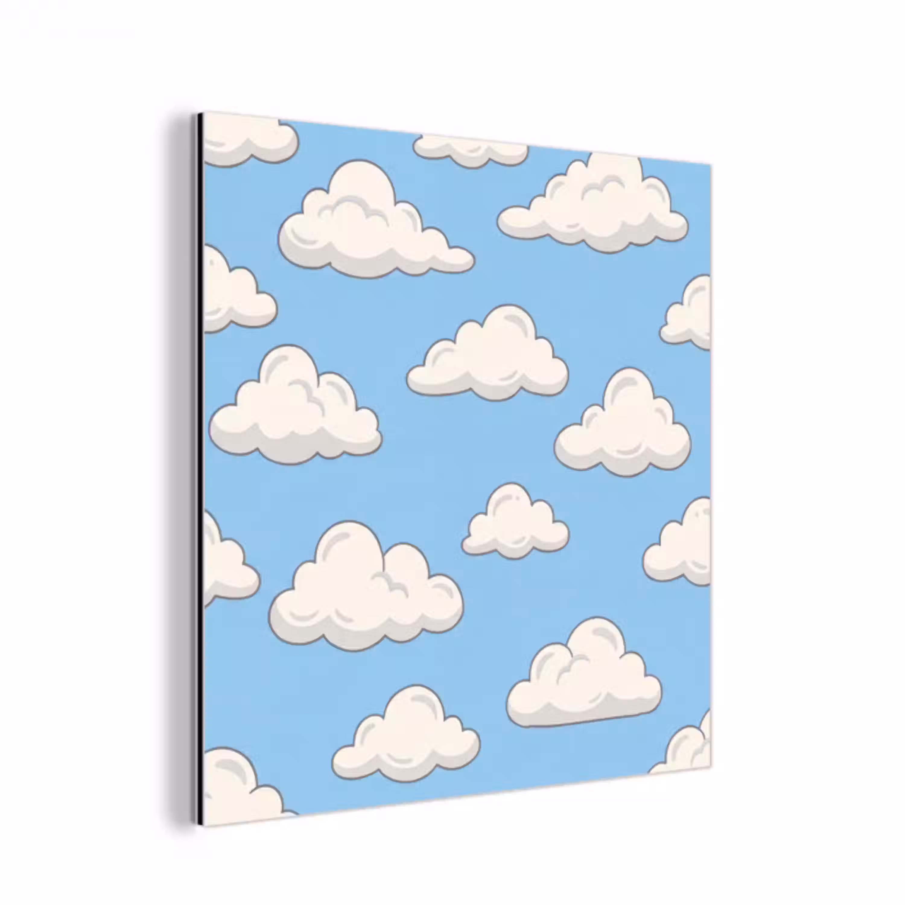 Wolk - Cartoon - Lucht - Blauw - Wit aluminium wit klein -3d