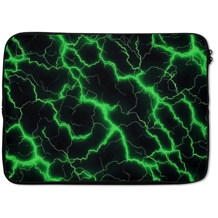 Gaming - Bliksemflitsen - Groen - Energie laptophoes neopreen klein -zkaufland3dotto