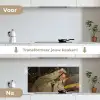 Meisje in witte kimono - Schilderij van George Hendrik Breitner keuken achterwand spatscherm middel -voor_na_NL