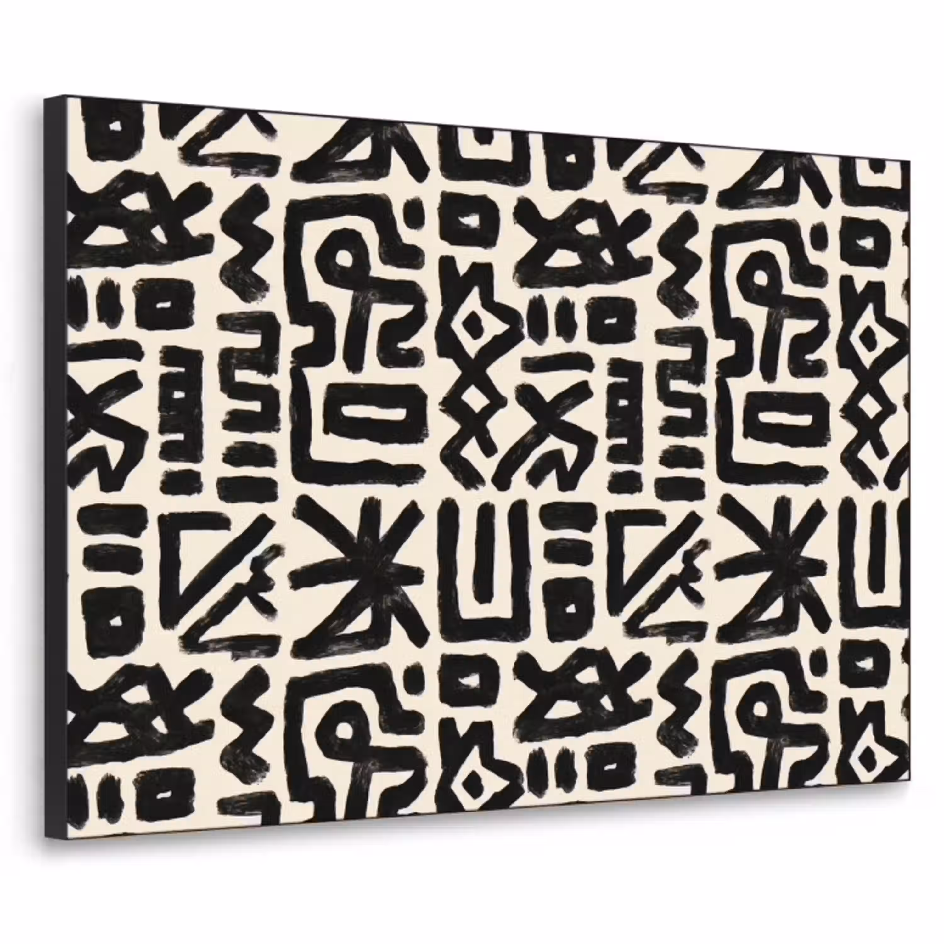 Geometrisch - Figuren - Zwart Textielframe zwart klein 947 -3d
