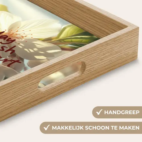 Bloesems - Zonlicht - Quote - Wit Dienblad Rechthoek middel -USP_HandgreepNL