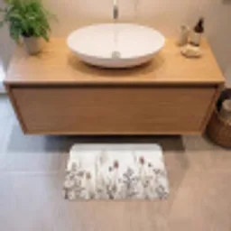 Weidebloemen - Design - Sepia Badmat klein -sfeer1