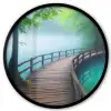 Brug - Water - Rivier - Bos Fotolijst rond zonder passe partout klein -3d