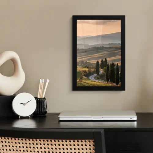 Toscaans - Landschap - Heuvels fotolijst zwart zonder passe partout klein -sfeer1