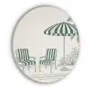 Terras - Illustratie - Groen Akoestische PET Vilt - Rond klein -3d