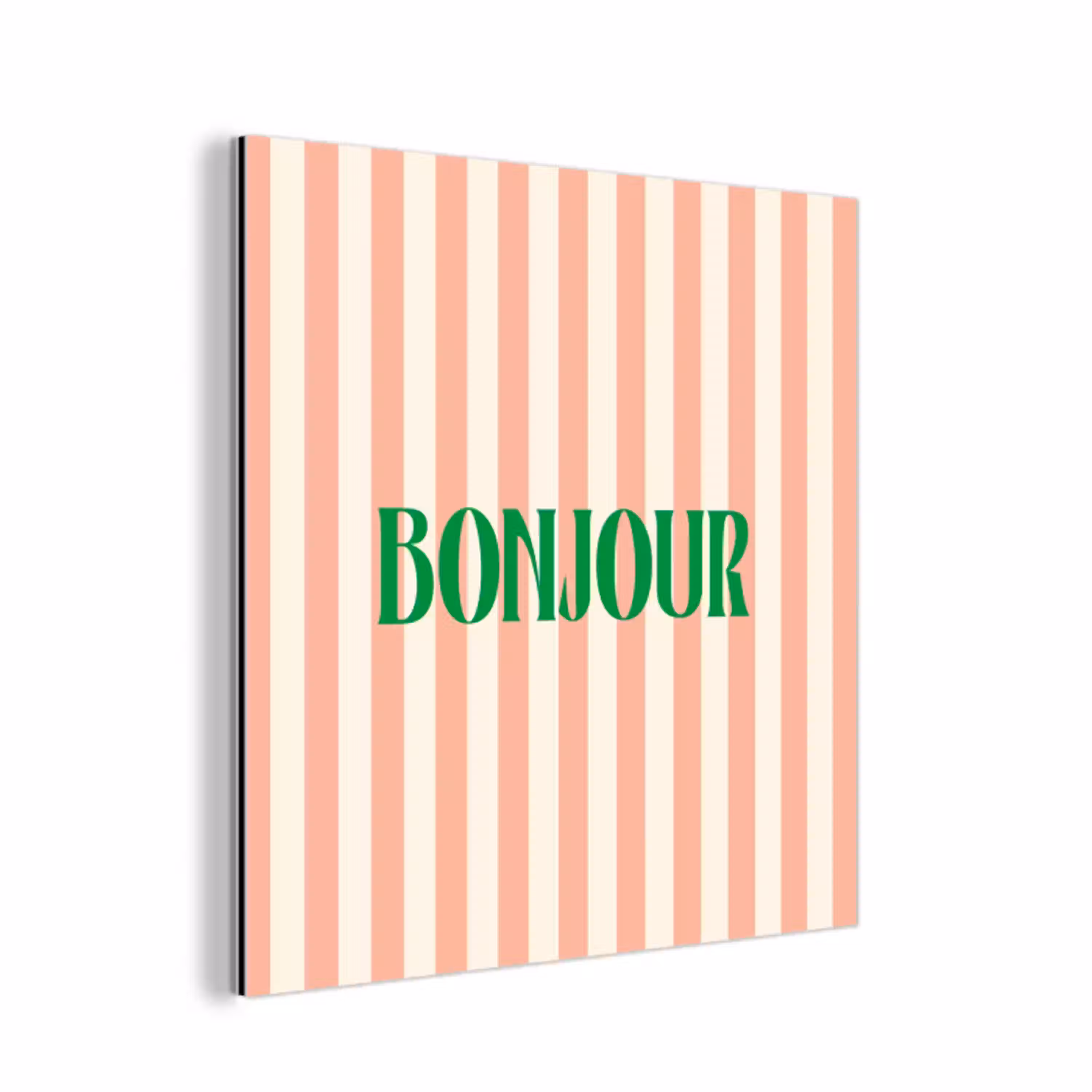 Zachtroze - Groen - Strepen - Bonjour aluminium wit klein -3d
