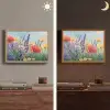 Weide - Bloemen - Kleurrijk Light Box met batterij (Wandlamp) middel -sfeer3