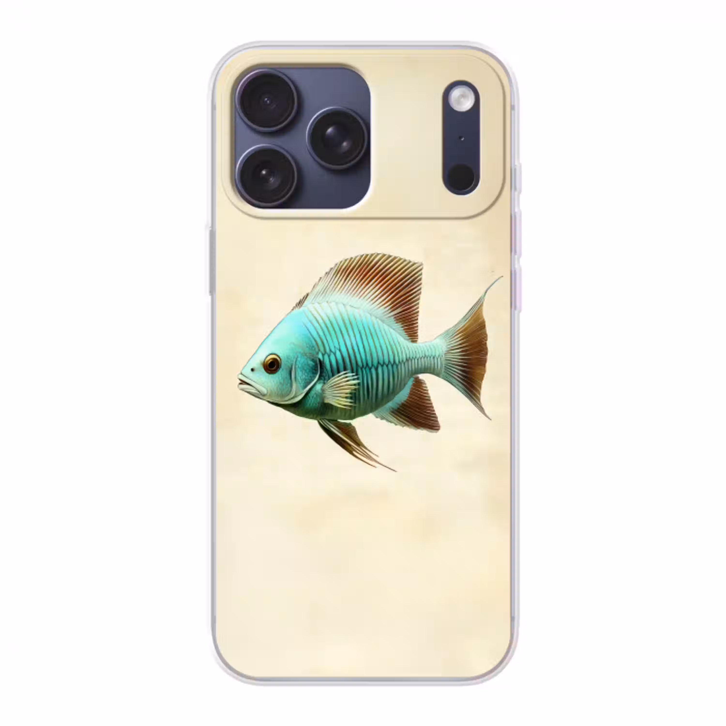 Schubben - Vis - Mint - Minimalistisch Telefoonhoesje iPhone 17 Pro Max klein -3d