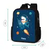 Dier - Ruimte - Planeet - Raket Rugzak - Zwart middel -productfoto_formaten