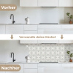 Patronen - Zilver - Retro keuken achterwand 2 middel 871 -voor-na_DE