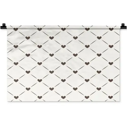 Patroon - Hartjes - Strepen - Ruiten Wandkleed katoen klein 269 -zz3d