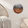 Giraffen - Hoog gras - Acaciabomen Wandcirkel kunststof plaat 5mm dik klein -sfeer5