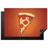 Pizza - Kaas - Rood - Pepperoni Inductie beschermer vinyl 3mm klein -3d
